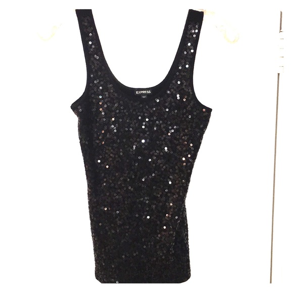 Express Black Sequin Tank (S) - Picture 1 of 4